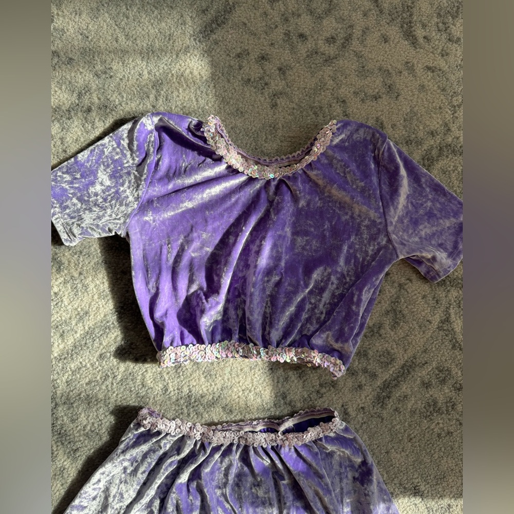 Y2K Pastel Velvet Crop Top and Mini Skirt